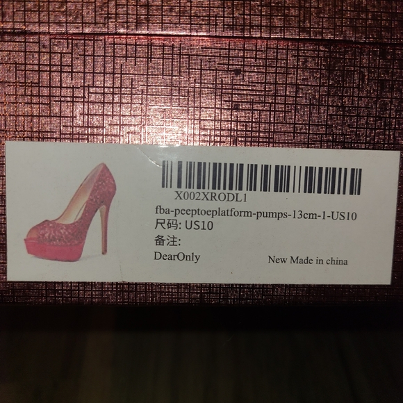 DearOnly Women's Sky High Heels Platform Pumps Slip On Sexy Peep Toe Stilettos - Picture 3 of 5